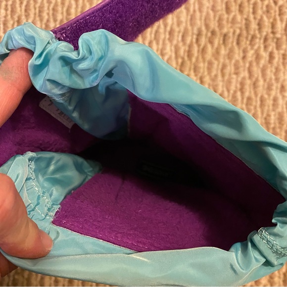 Lands End girls snow boots, size 4, purple and aqua - Picture 7 of 9